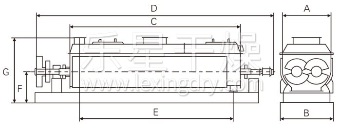 空心槳葉干燥機結(jié)構(gòu)示意圖 空心槳葉干燥機結(jié)構(gòu)示意圖